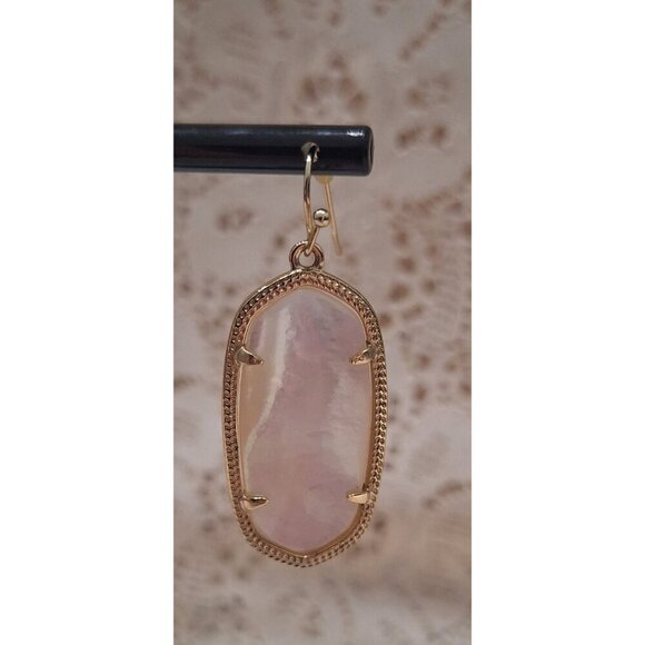 Kendra Scott Elle Gold Drop Earrings in Ivory Mother-of-Pearl - Picture 6 of 9